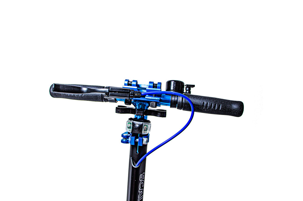 Дитячий самокат Scale Sports SS-25 + ліхтарик + дзвіночок + ремінь. Дискове гальмо. Колір чорно-синій Одеса - фото 6