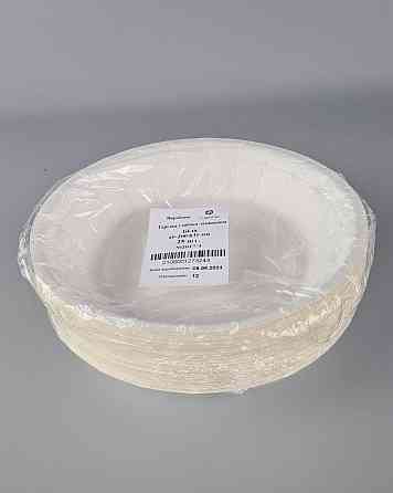 Тарілка з харчового картону 600 мл Біла D20 см h3.5 см (25 шт.) Харків