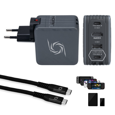 Зарядний пристрій AVerMedia GC313 CORE GO 100W 2хUSB-С 1хUSB-A 1xHDMI black (40AAGC313AWN) Вінниця - фото 1