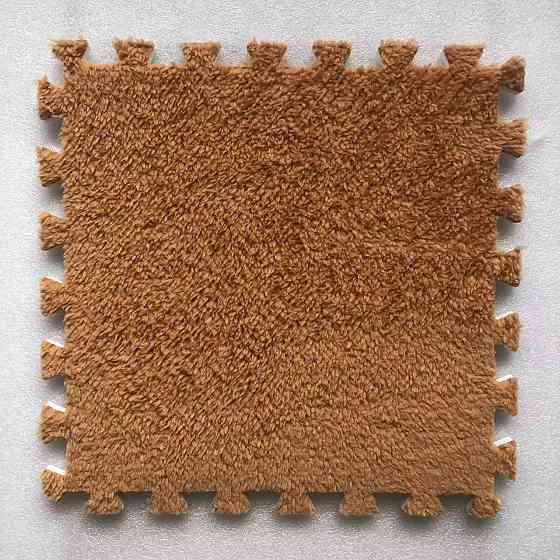 Пол-пазл плюшевый 60x150см, 10 пазлов, теплый пол, детский мат, термоковрик для дома, цвет бежевый Каменец-Подольский