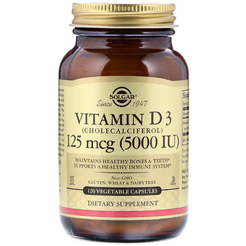 Витамин D3 холекальциферол (Vitamin D3 Cholecalciferol) 5000 МЕ 120 капсул Киев - изображение 1