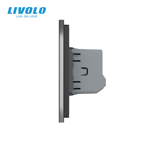 LIVOLO Сенсорний прохідний/перехресний диммер LIVOLO чорний матове скло Коломия