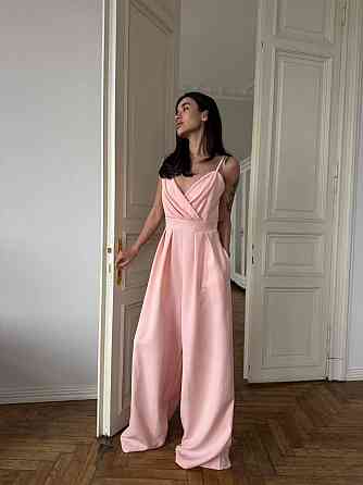 Стильний жіночий елегантний комбінезон костюм преміум'якості Персик, 44 Одеса