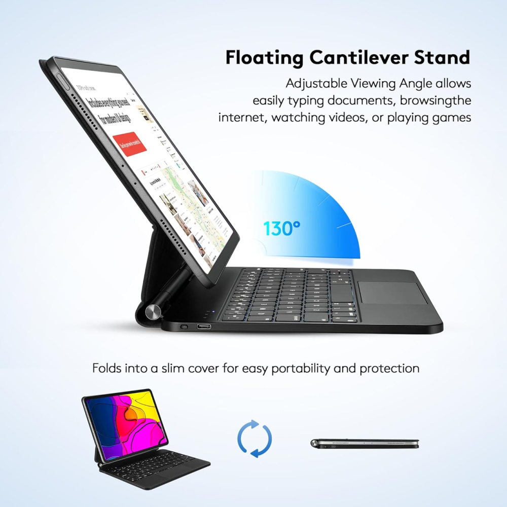 Чохол-клавіатура з тачпадом для iPad Air 4/5 (10.9") Magic Keyboard Bluetooth кейс з підсвіткою та магнітним кріпленням Київ - фото 3