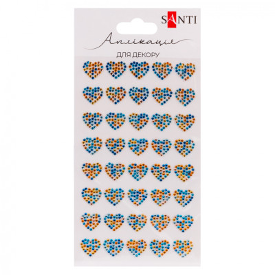 Набір для творчості Santi Серця синьо-жовті зі страз самоклеючих 9х15 см (743032) Вінниця - фото 1