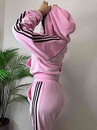 Женский стильный велюровый-плюшевый костюм двойка. Розовый, 42/44 Одесса
