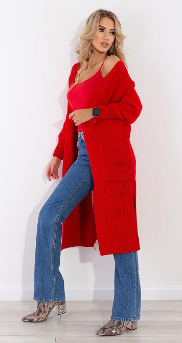 Красный кардиган (46-48) Киев - изображение 4