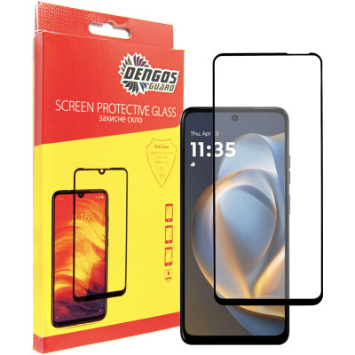 Скло захисне Dengos Full Glue Motorola G05 (black) (TGFG-396) Вінниця - фото 1