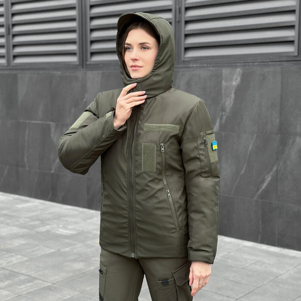Женская зимняя хаки куртка с капюшоном Pobedov Winter Jacket Motive ЗИМА В2 Женская Киев - изображение 6