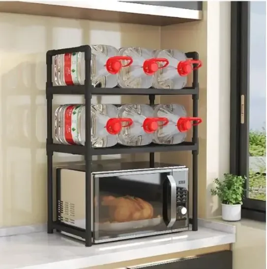 Fan&Fan Универсальная полка-стеллаж для микроволновки 2 уровня 48х26х71 см YH-6616-2 черная Киев - изображение 2