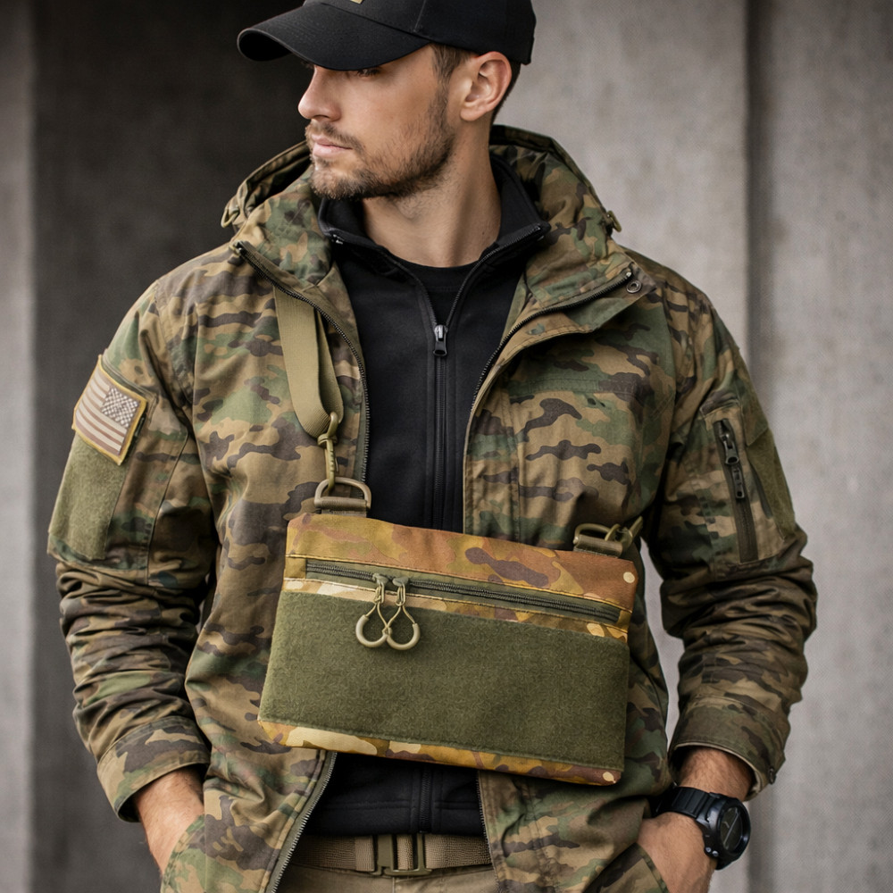 Сумка через плечо военная маскировка, Мужская сумка-слинг тактическая плечевая, Сумка кобура наплечная VO-33 Львов - изображение 16
