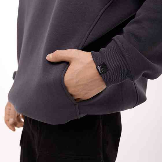 Графітове худи оверсайз для мужчин Pobedov Urbanist. Худи большого размера зимнее Киев