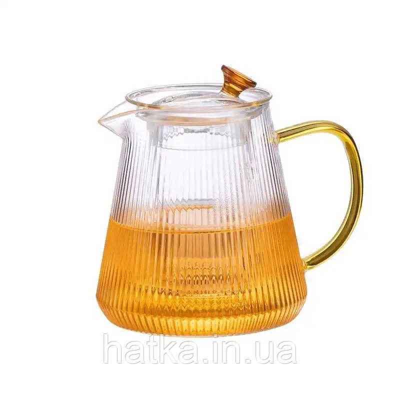 Чайник заварювальний скляний Olens "Чарлі" 750 мл скляне сито для дому та ресторану Київ - фото 2