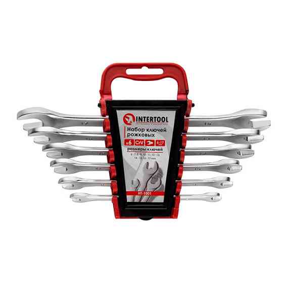 Набір ріжкових ключів INTERTOOL HT-1001, 6 шт., 6-17 мм - якісний набір для будь-якого майстра Львів