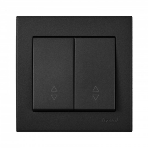 RAIN антрацит Вимикач внутрішній прохідний 2кл Лезард Житомир