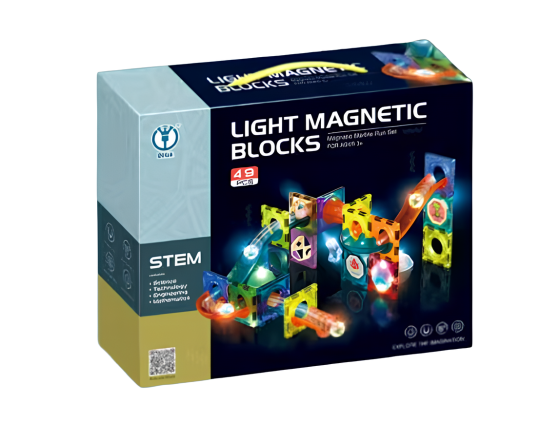 Конструктор магнитный лабиринт разноцветный светящийся на 49 деталей Киев