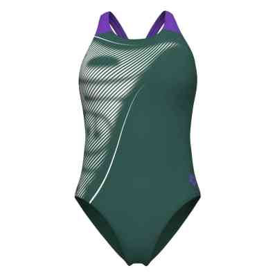 Купальник Arena Bright Glare Swimsuit V Back 008930-690 зелений 42 (3468337533689) Вінниця