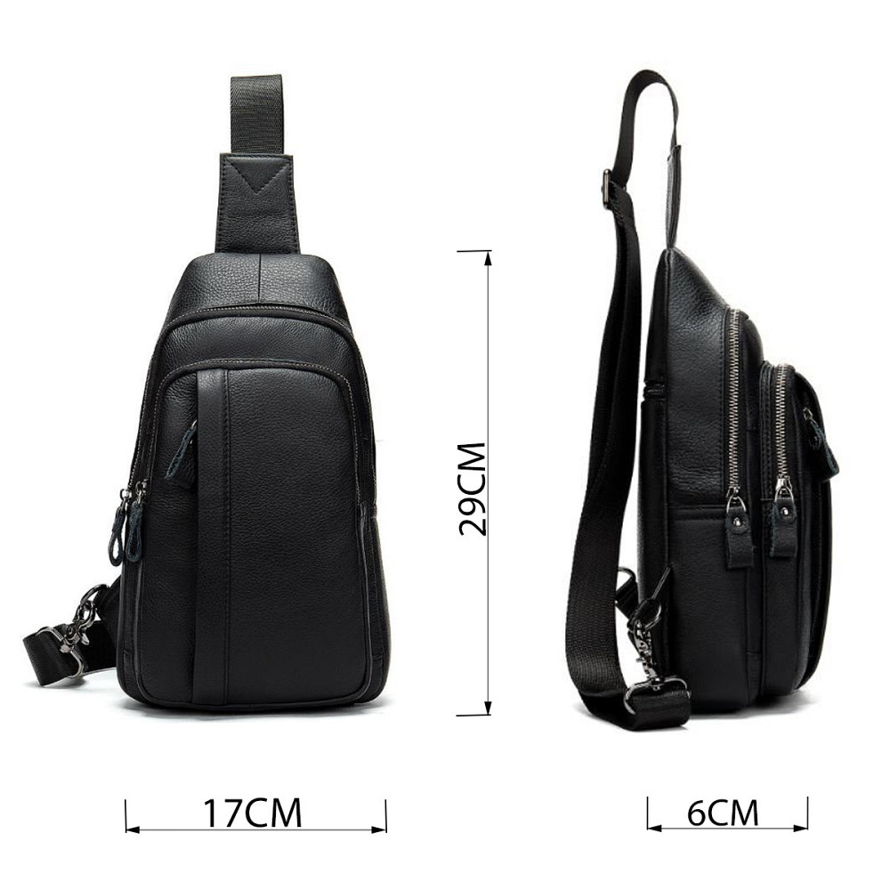 Сумка мужская из кожи через плечо Vintage 14784 Черная Киев - изображение 3