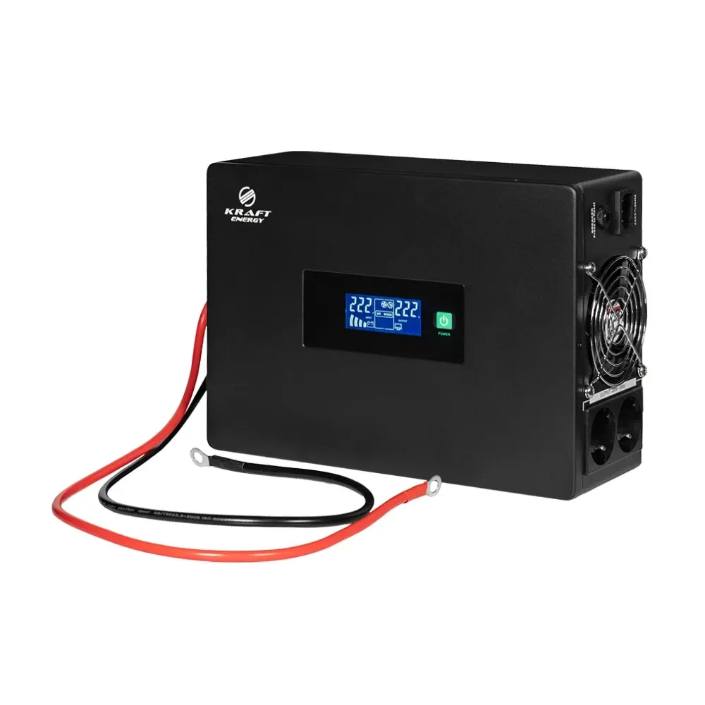 Високочастотний інвертор 1500VA/1.5kW Kraft KRF-SAVR1500VA/1.5kW-24V під зовнішній акумулятор (42-00114) Київ - фото 2
