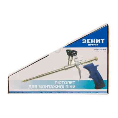 Пистолет для монтажной пены Зеніт "ПРОФІ" никель 325 мм (53101026) Винница