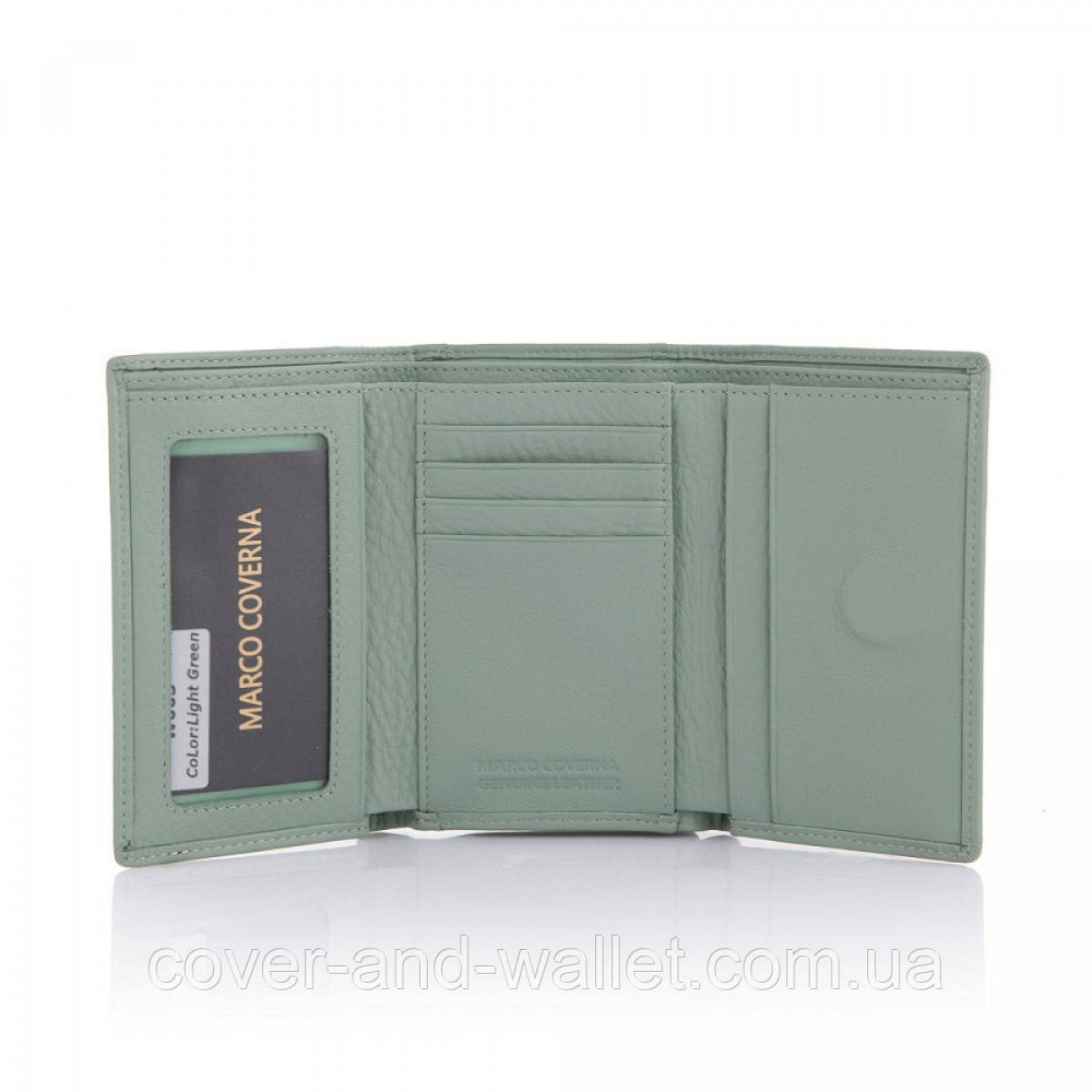Маленький женский кошелек из натуральной кожи бирюзового цвета на магнитах Marco Coverna W003 Киев - изображение 7