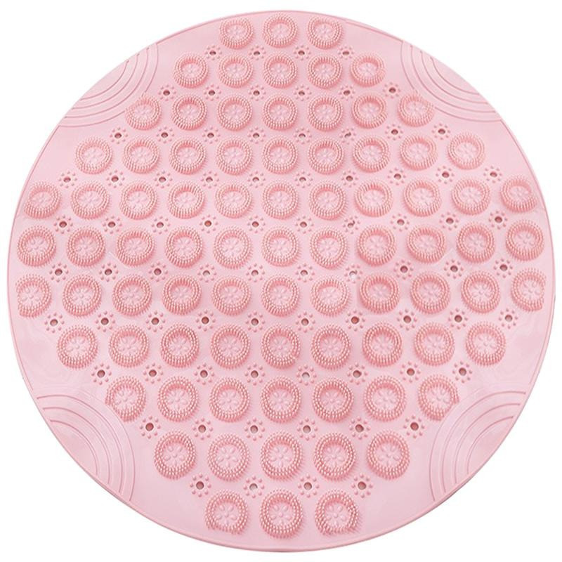 Силиконовый круглый коврик противоскользящий Bathlux на присосках для ванны и душа 55х55 см, Розовый Каменец-Подольский - изображение 2