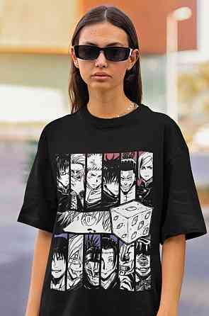 Футболка для мальчика аниме Магическая битва оверсайз (рост от 165 до 180 ) Черний AnimeJ0903m Днепр