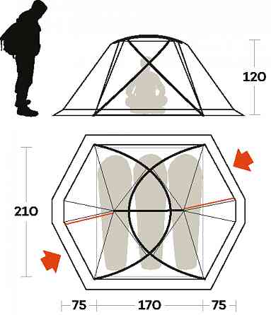 Намет тримісний Ferrino Svalbard 3.0 Orange (99056LAAFR) Київ