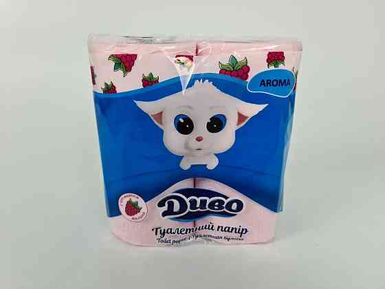 Туалетний папір рожевий з ароматом малини (а4) Диво (1 пачка) Харків