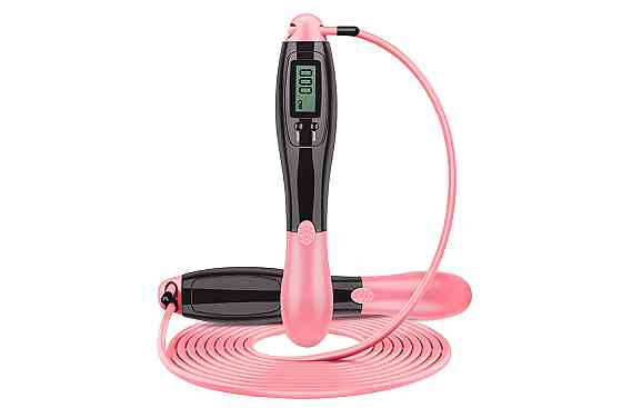 EasyFit Швидкісна скакалка з лічильником EasyFit чорний-рожевий Коломия