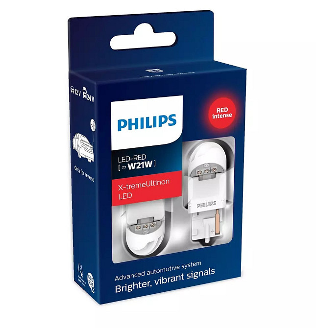 Комплект світлодіодних ламп Philips 11065XURX2 W21W 12/24V Red Харків - фото 2