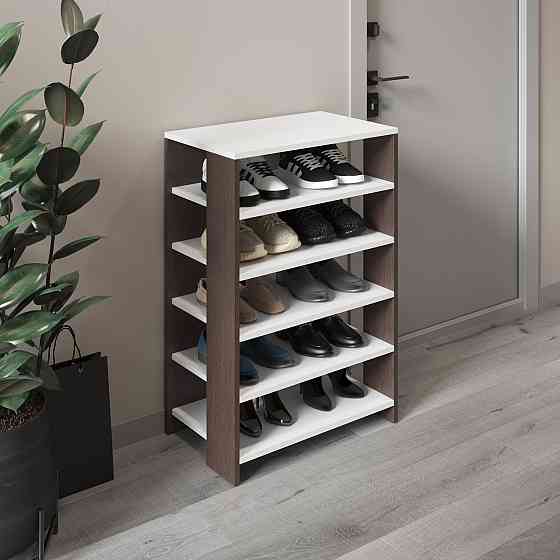 Тумба для взуття VAYS, взуттєва полиця M-36 Білий-Венге Темний Львів