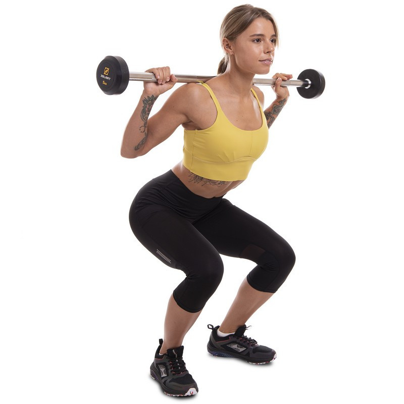 Штанга фіксована пряма гумова Zelart 2685-5 довжина 95 см 5 кг Київ - фото 8