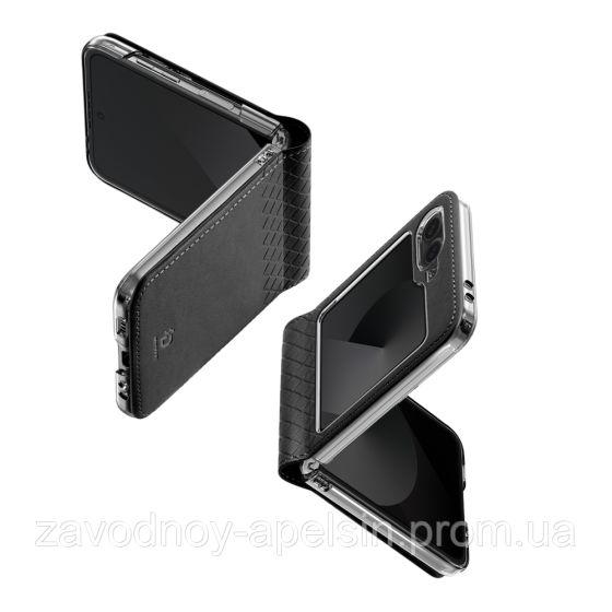 Чохол книжка Samsung Galaxy Z Flip6 Шкіряний (чорний) Одеса