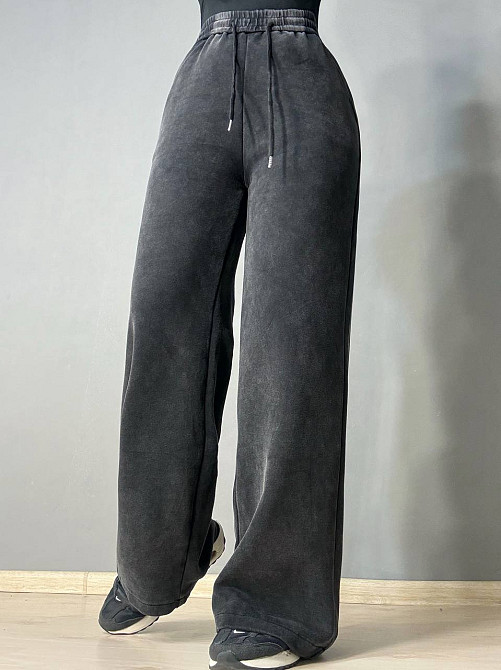 Брюки женские Fashion 771-3 палаццо спортивные вареные тай-дай черные, черный, M Киев - изображение 7