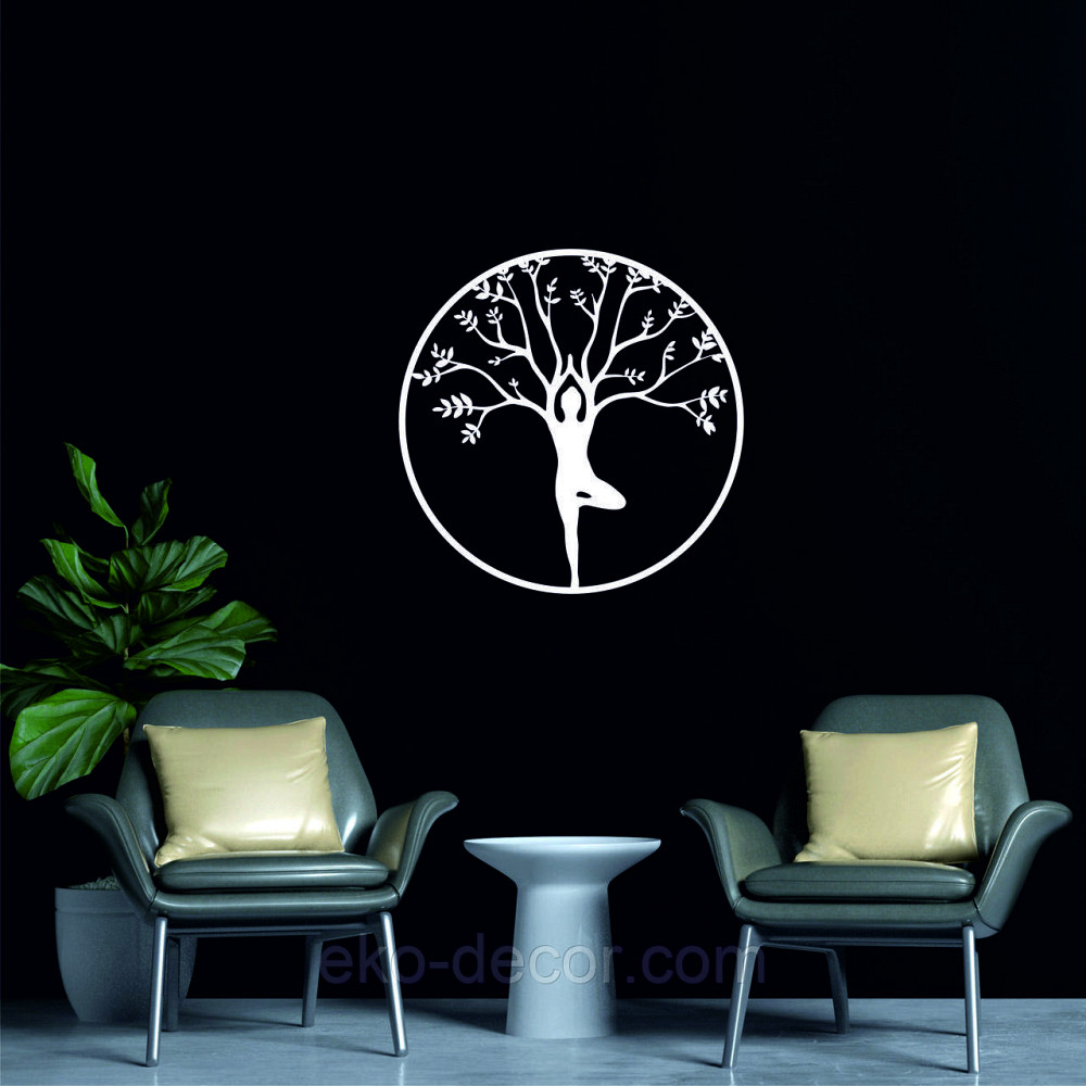 Декоративне настінне 3D Панно «ЙОГА» Декор на стіну з об'ємом 50*50 см, Білий Київ - фото 5