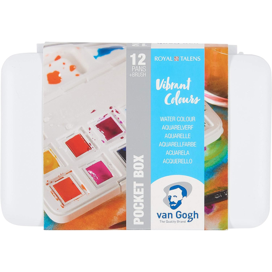 Набір акварельних фарб VAN GOGH Pocket box VIBRANT COLOURS 12 кювет Royal Talens Київ