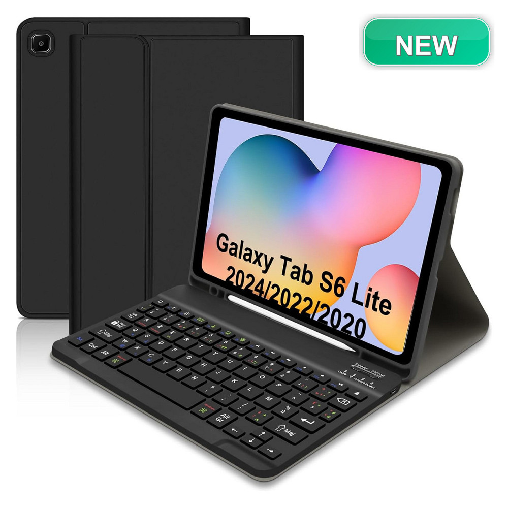 Чохол-клавіатура для Samsung Galaxy Tab S6 Lite 10.4" Чорний AZERTY Bluetooth відстібна з тримачем для стилуса Київ - фото 1