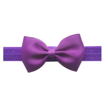 Дитяча фіолетова повязочка на голову - розмір універсальний (на резинці), бант 8см Київ - фото 1