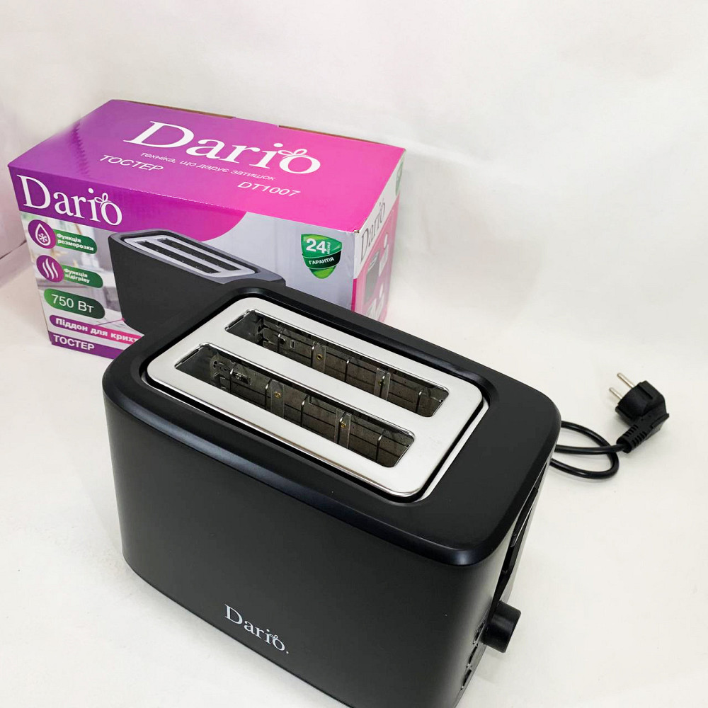 Потужний тостер для дому та кухні DARIO DT1007 750 Вт, Тостер для прожарювання хліба QR-51 Івано-Франківськ - фото 7