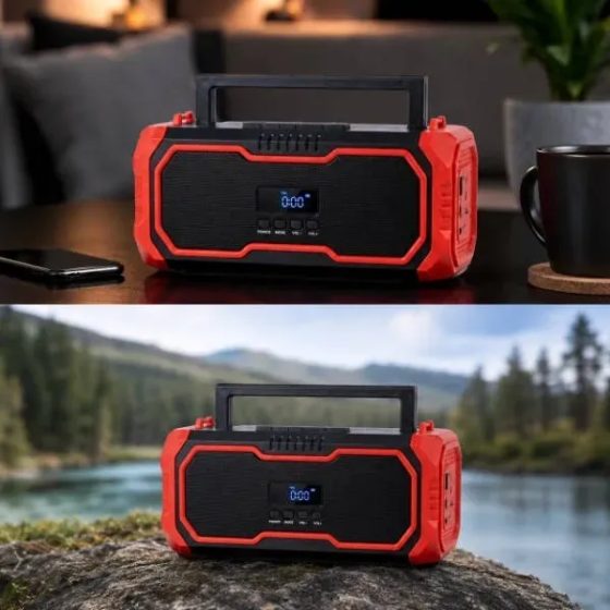 Портативна Bluetooth колонка TS-5576 з ліхтариком та радіо USB, TF, потужний звук, акумулятор, ручка Одеса