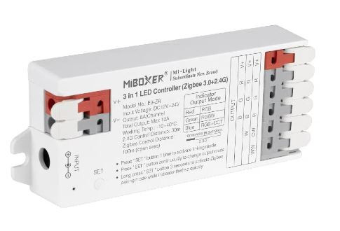 Miboxer Контролер RGB+W+CCT 3 в 1, DC12/24V, 12A, ZigBee + RF 2.4G Mi-light Київ - фото 3