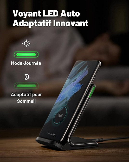 INIU беспроводная зарядная станция 15 Вт Qi быстрая зарядка подставка для iPhone 14 13 12 11 Pro XR XS X 8 Киев - изображение 3