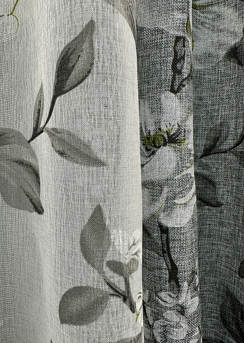 Комплект штор VR-Textil Лен Прованс 100х265 2шт и Тюль 300х265 1724ш-1681т Серый с белым 71-104/1 Киев - изображение 4