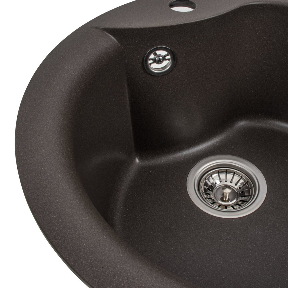 VALESO Гранітна мийка для кухні VALESO TURAS 480 матова Темна скеля Київ - фото 4