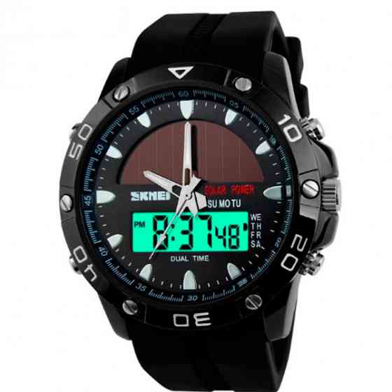 Мужские часы Skmei Solar 1064 на солнечной батарее black Киев