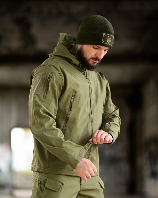 Демисезонный тактический костюм софшел TIGER олива ПП8241 Одесса - изображение 5