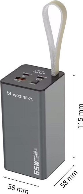 Універсальна мобільна батарея Wozinsky K65+ 30000 65 W Gray (5907769364457) ( 22223 ) Харків - фото 8