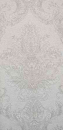 Шпалери вінілові на флізеліні Rasch Golden Hour метрові вензель завитки коричневі світло-сірі срібло на білому Київ