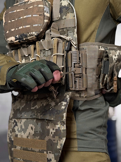 Плитоноска з напашником у зборі з підсумками піксель із камербандом під плити Одеса - фото 13